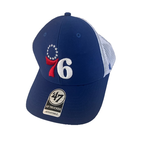 ’47 Other - Philadelphia 76ers 47 Brand Trucker Hat Snapback Mesh OSFA Blue Cap New